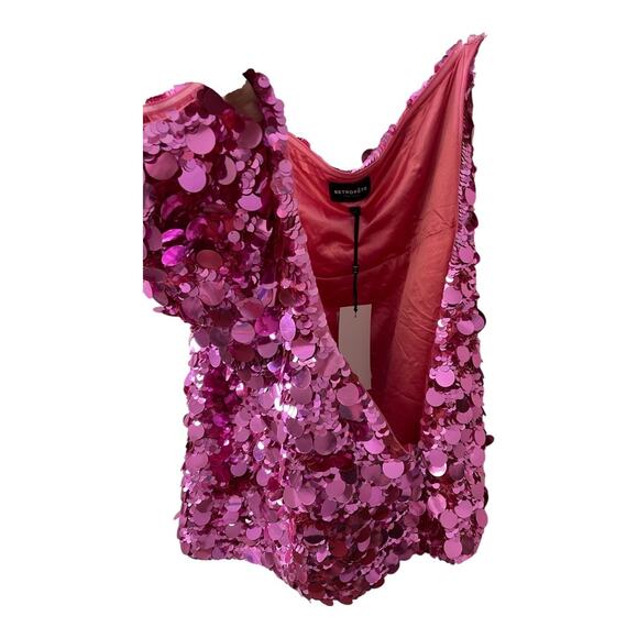 Retrofete Nolia Sequin Mini Dress Embellished Strapless Hoco Party Statement L - Picture 15 of 16